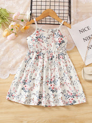 Toddler Girls Flowers Graphic Princess Dress for Party Beach Vacation