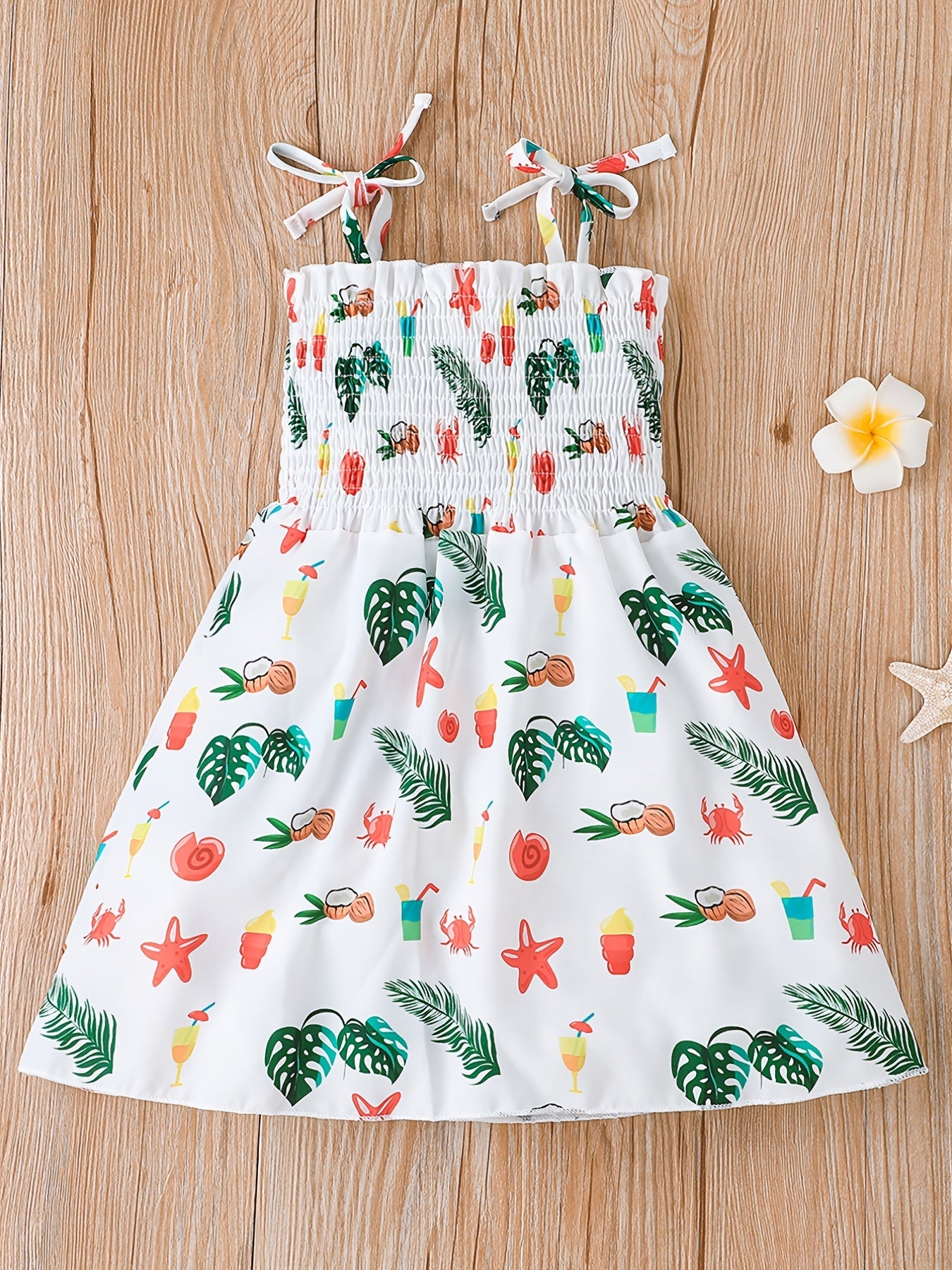 Girls Floral Print Strappy Sundress for Summer