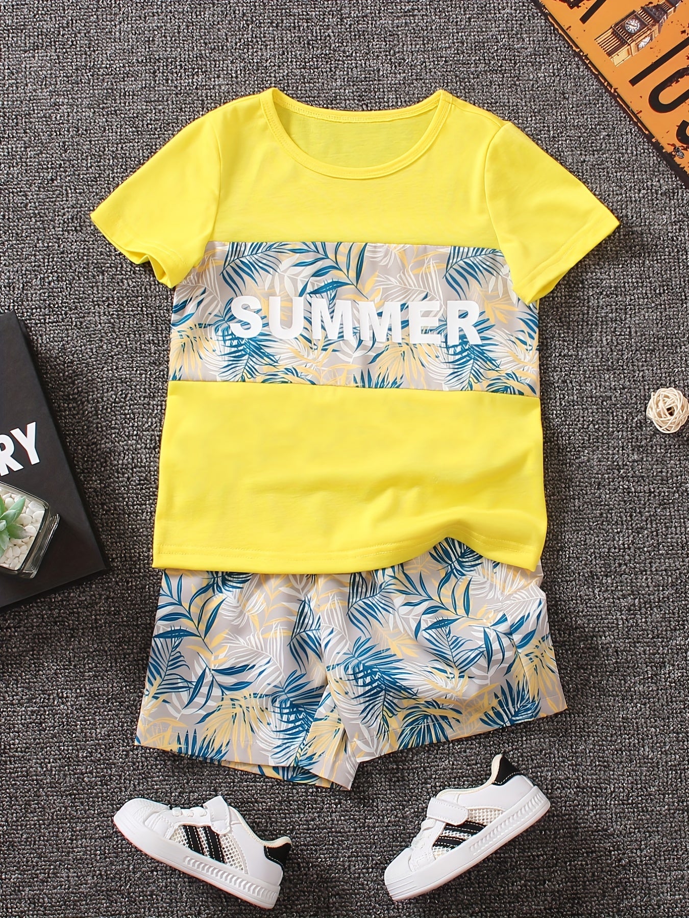 Boys Summer Casual Outfit T shirt & Shorts Kids Clothes Sets