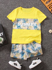 Boys Summer Casual Outfit T shirt & Shorts Kids Clothes Sets