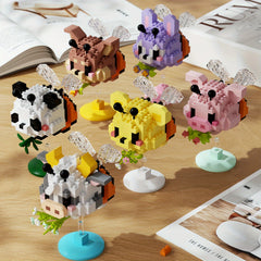 Cute Animal Figurines with Wings in Pastel Colors