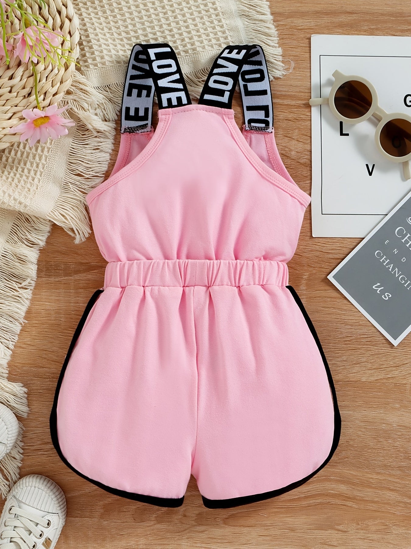 Cotton Ribbed Romper Spaghetti Strap for Toddler Girls
