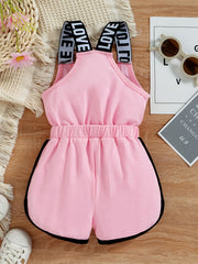 Cotton Ribbed Romper Spaghetti Strap for Toddler Girls