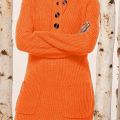 Retro Sweater Dress Women's Plus Solid Long Sleeve Polo Neck
