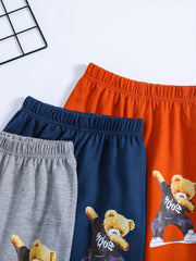 Kid's Bear Print Sweatpants Elastic Waist Sports Clothes