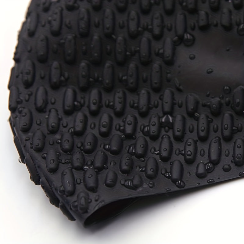 Adult Waterproof Silicone Swimming Cap Elastic Pool Cap