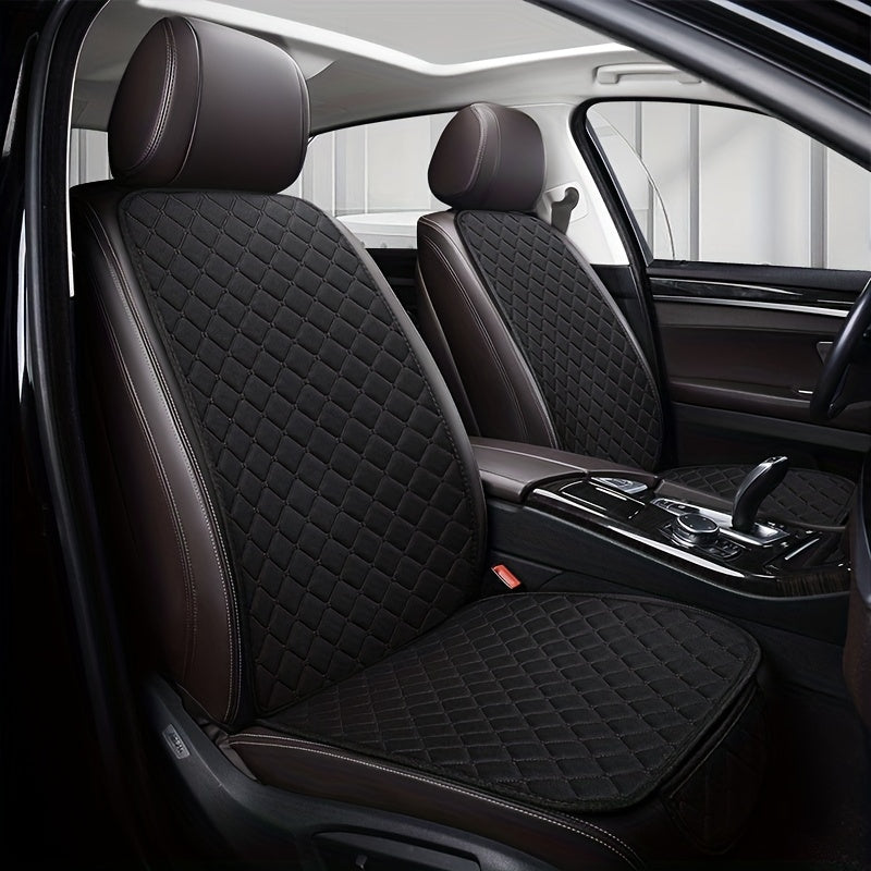 Flax Car Seat Cover Protector Linen Front Rear Back Cushion Pad Mat