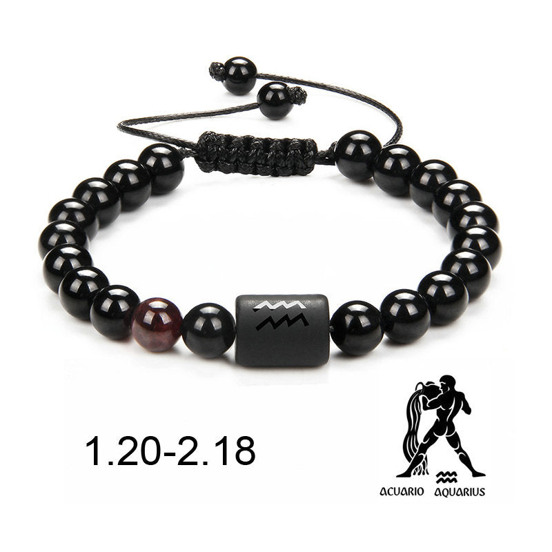 12 Constellation Couple Bracelet Stone Bracelets For Women Men
