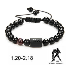 12 Constellation Couple Bracelet Stone Bracelets For Women Men