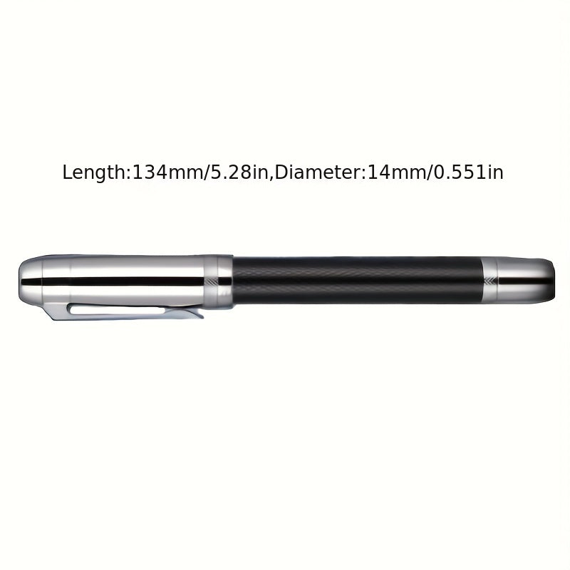 92 Planet Series Rhomboid Engraved Silver Student Fountain Pen