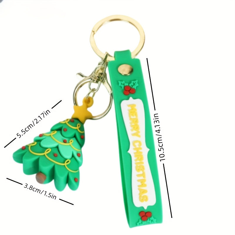 Santa Claus PVC Soft Keychain Hanging Holiday