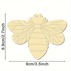 50pcs Wooden Bee Decor DIY Wood Chips Hanging Wooden Bee Paper Cut