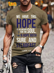 HOPE Pattern Print Men's Short Sleeve T-shirt Graphic Tee Men's Summer Clothes