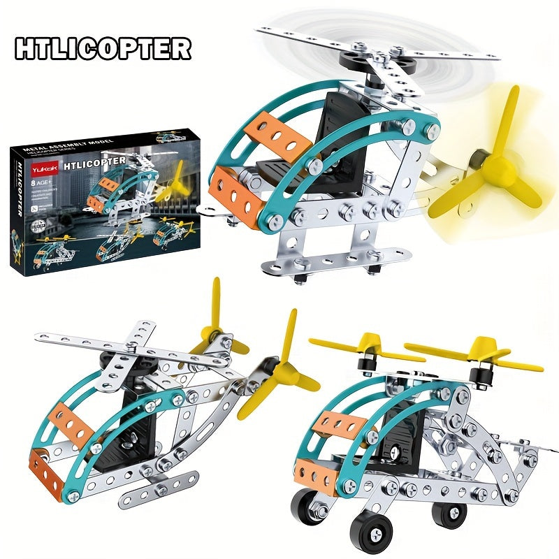 Metal Helicopter Model Toy Kit