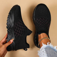 Women's Breathable Knit Sneakers Comfortable Low Top Shoes