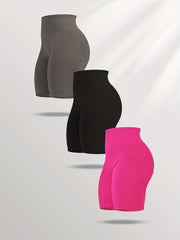 3 Pack Seamless High Waist Sports Shorts for Summer Workouts
