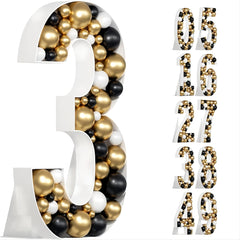 3D Board Number Shape Balloon Box Decoration