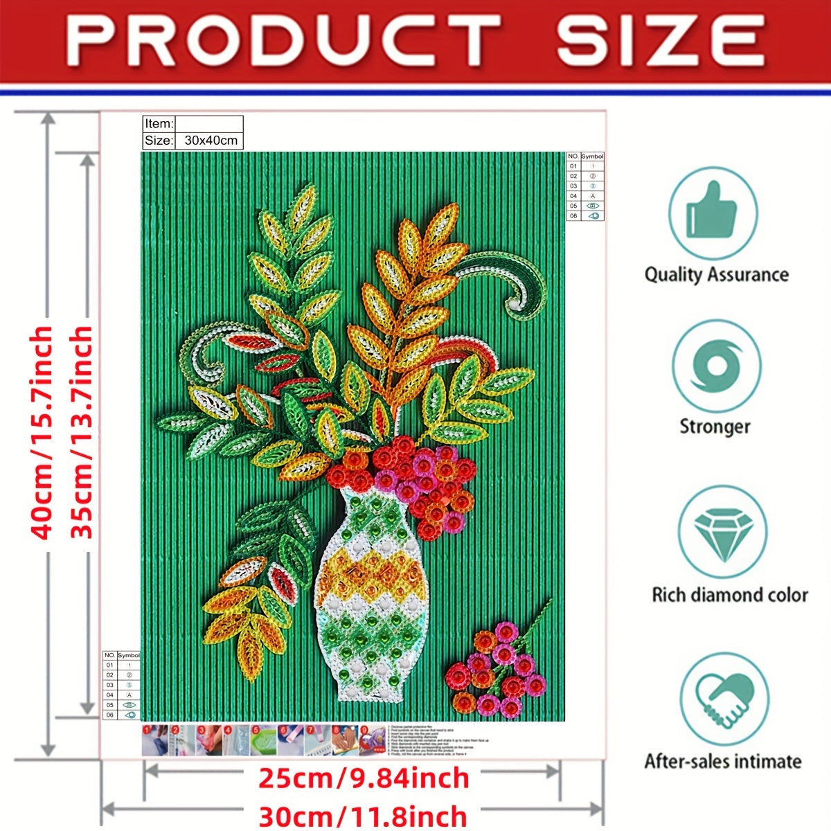 1pc Flower Diamond Painting Kit For Beginner DIY 5D Diamond Art Kit Home