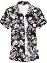 Men's Floral Print Camp Collar Hawaiian Shirt