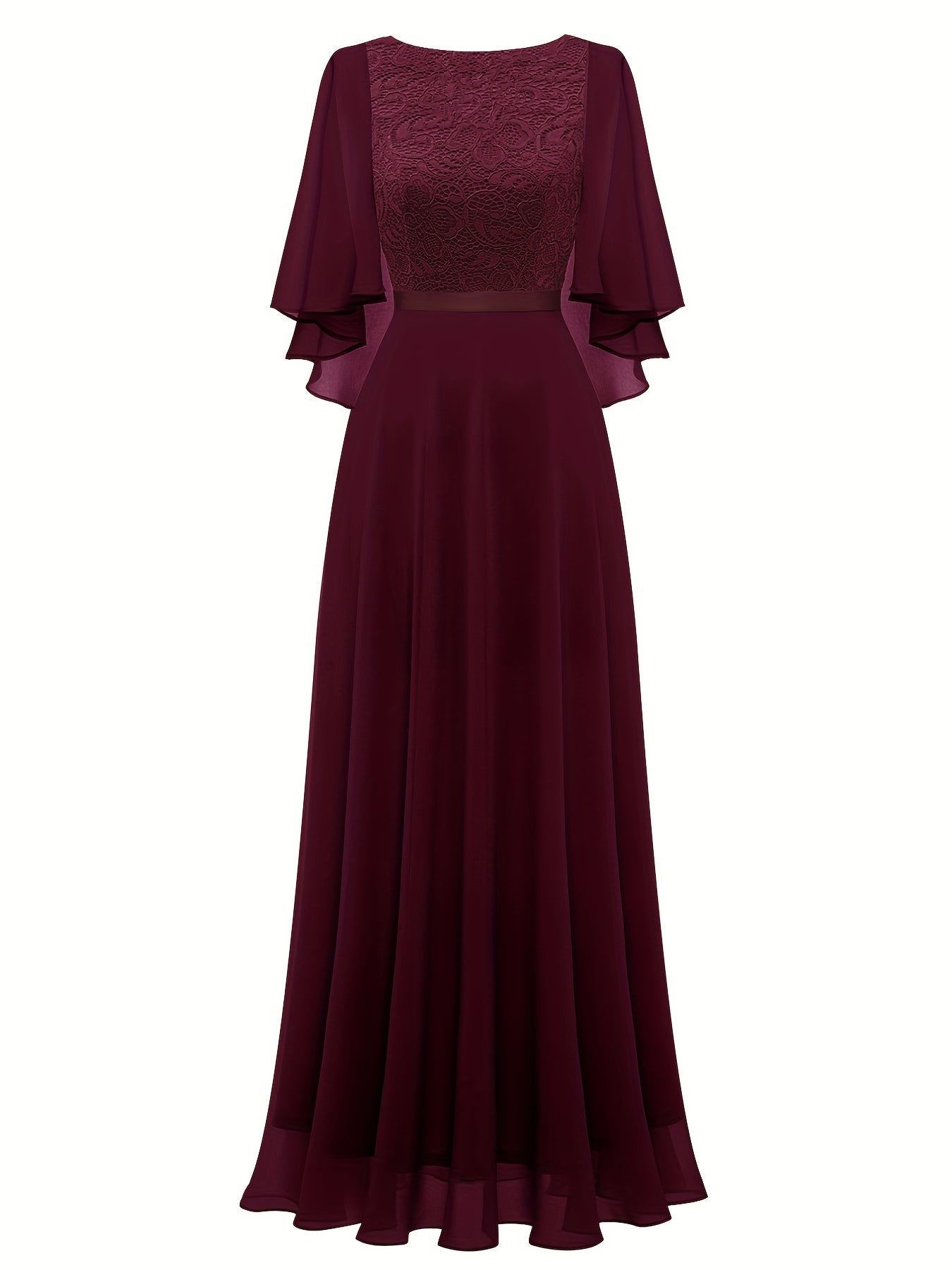 Lace Aline Bridesmaid Dress Crew Neck For Wedding Party