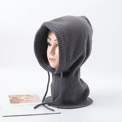 Red Cap With Scarf And Hood Women's Warm Hat Valentines