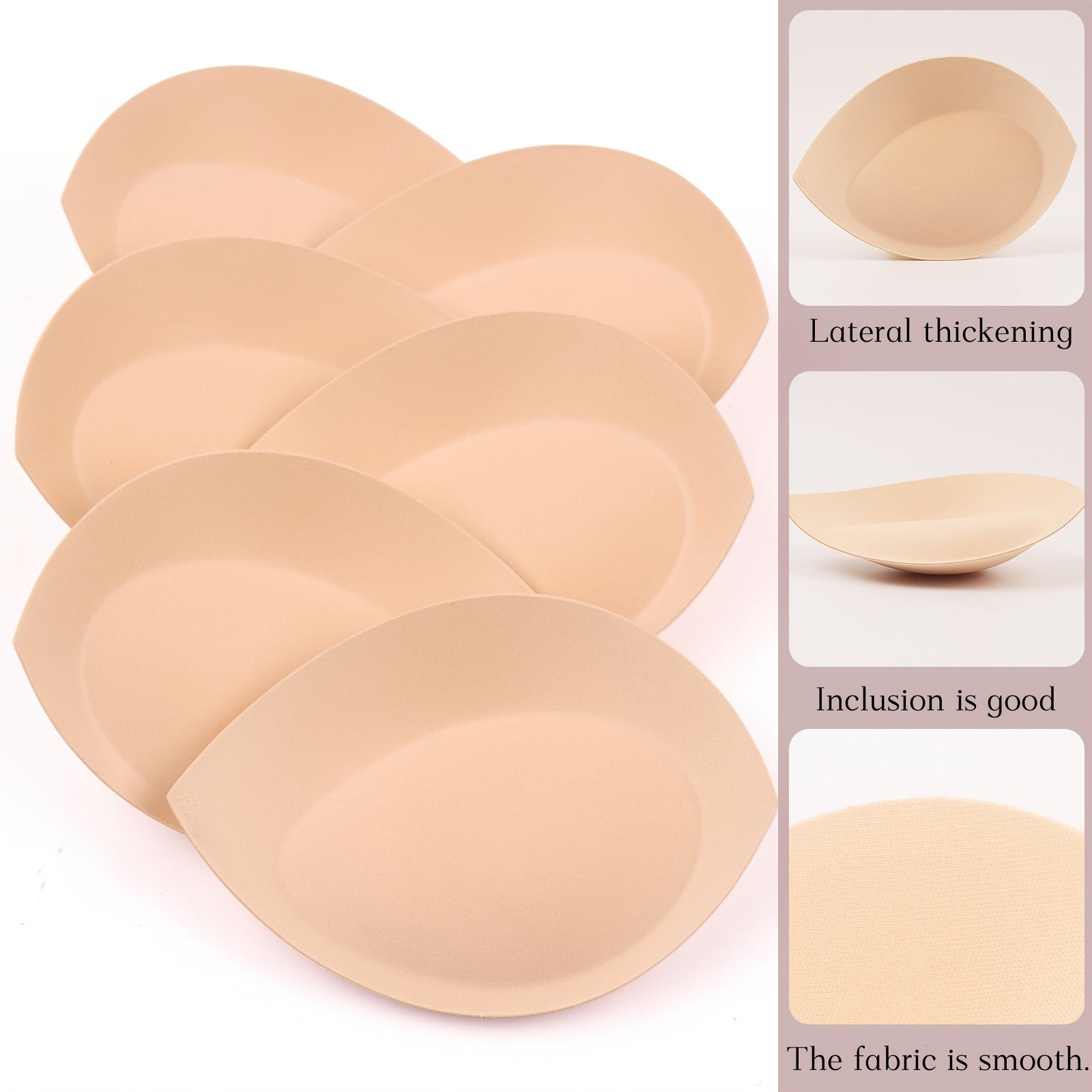 2 Pairs Reusable Bra Insert Pads Soft Anti-convex Enhancer