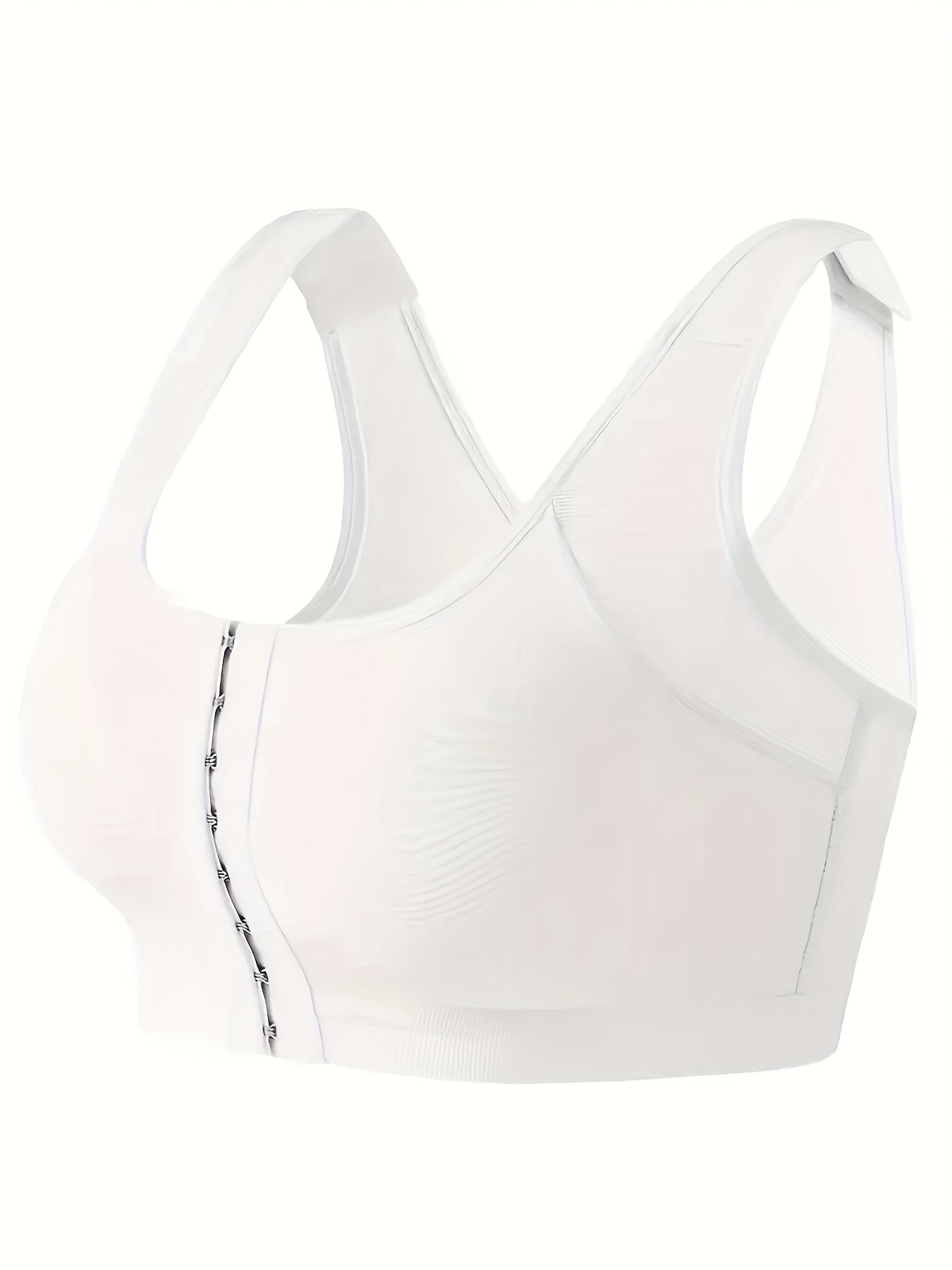 Plus Size Sports Bra Women's Plus Solid Closure Front Wireless Fitness Bra