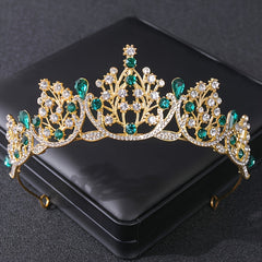 Golden Vintage Queen Crown For Wedding Brides