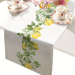 Rustic Lemon Burlap Linen Table Runner 33x182cm
