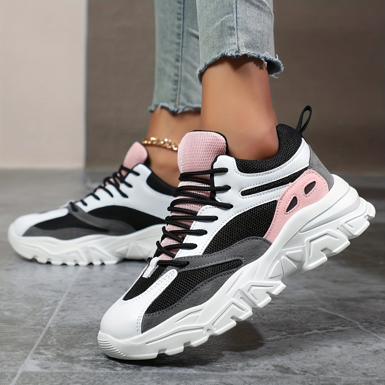 Chunky Sneakers Mesh Breathable Running Shoes