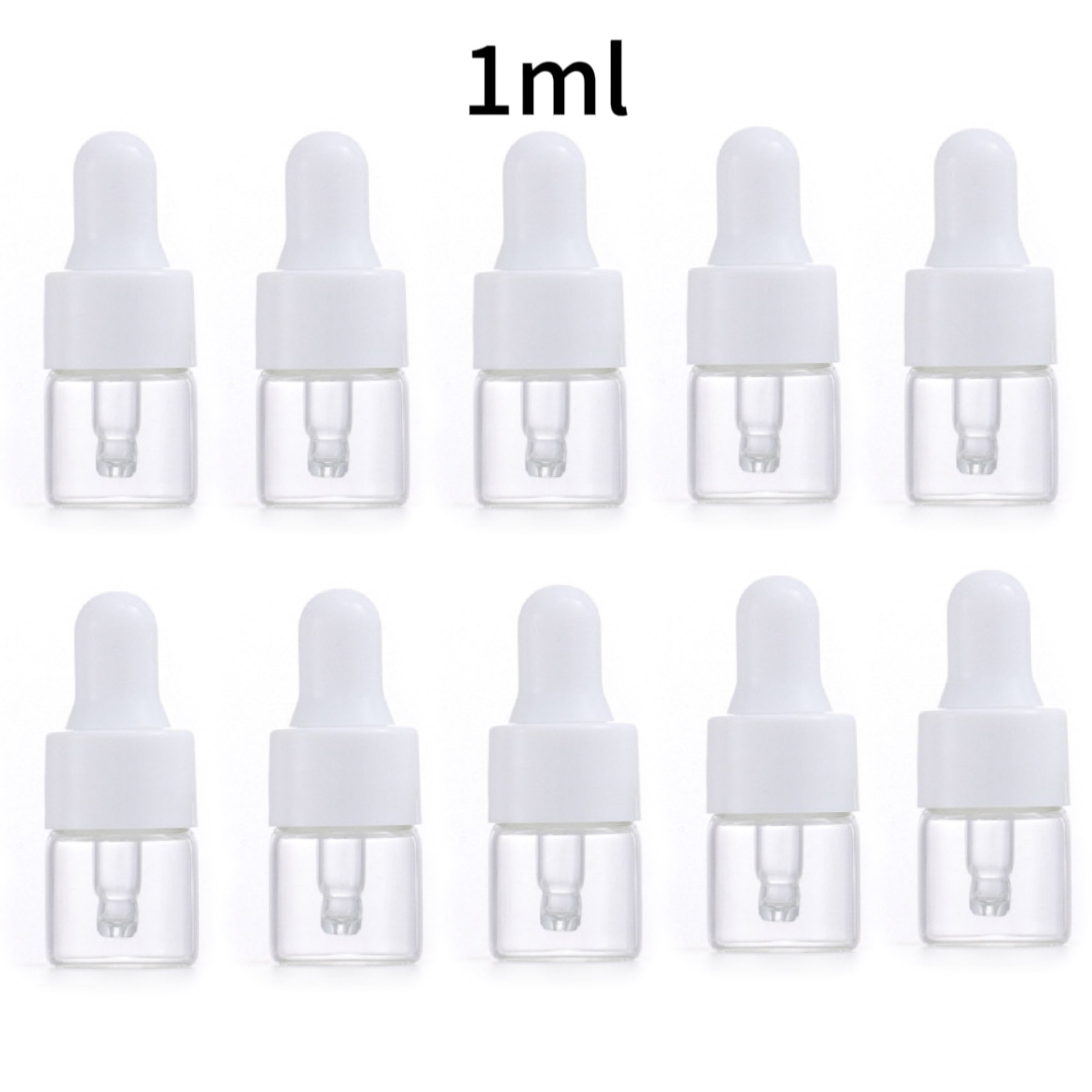 10pcs Clear Glass Dropper Vials for Essential Oils Perfume Travel