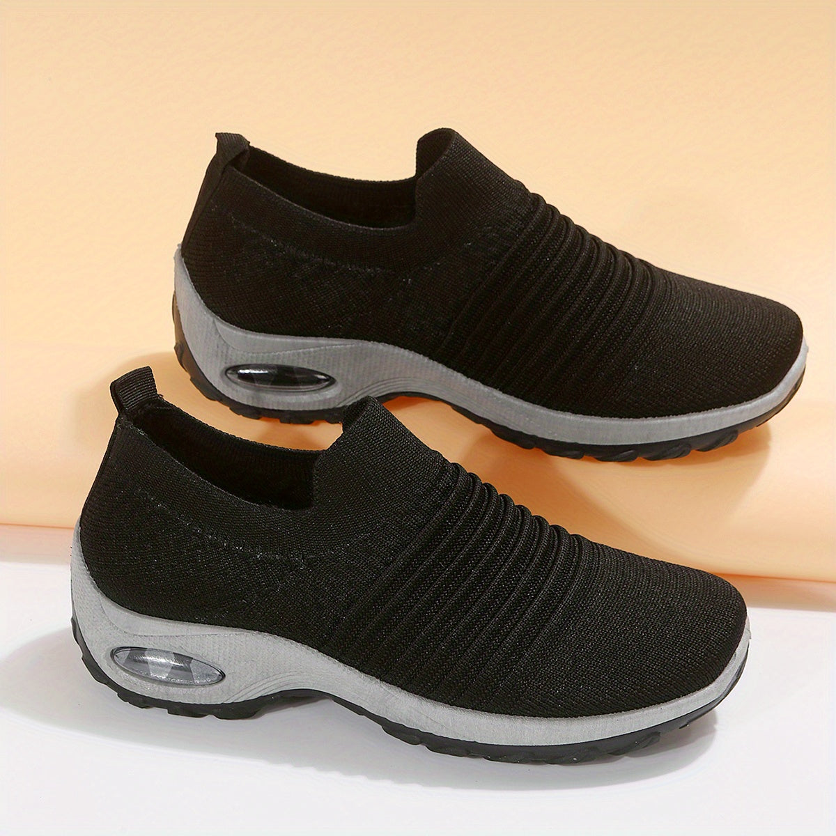 Women's Air Cushion Sole Slip-On Sneakers Low Top Casual Shoes