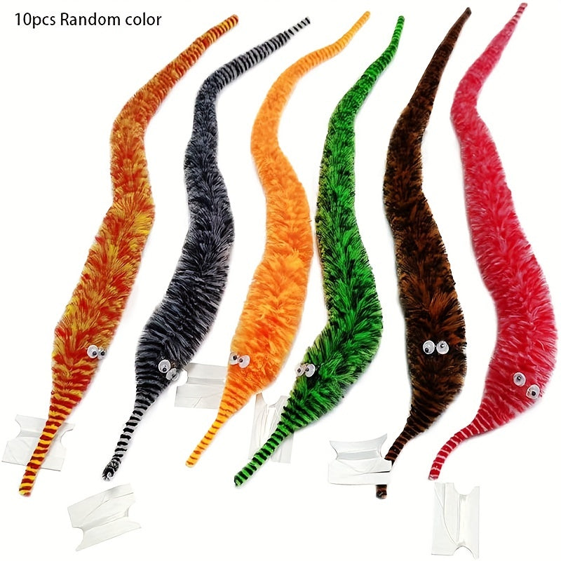 10Pcs Fuzzy Worm Toys Bulk for Kids Carnival Party Favors