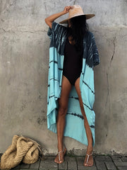 Tie Dye Plus Size Boho Cover Up Dress with Belt