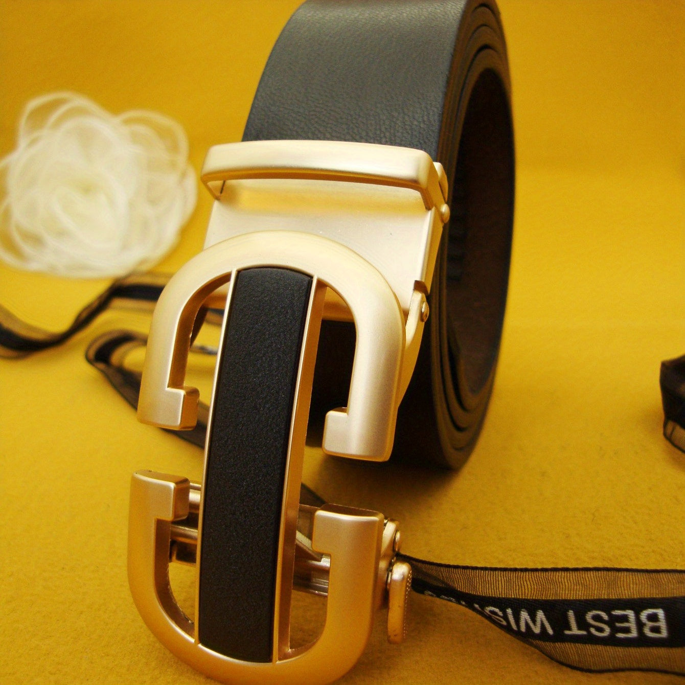 Men's Automatic Buckle Belt PU Leather Business Suit Waist Strap