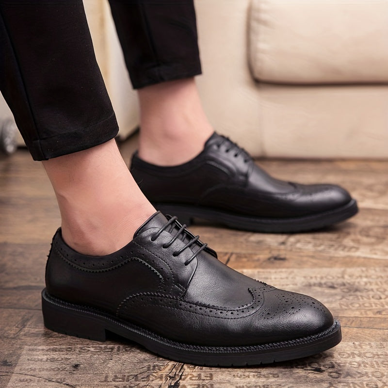 Men's Brogue Derby Shoes Non Slip Dress Shoes for Wedding Business