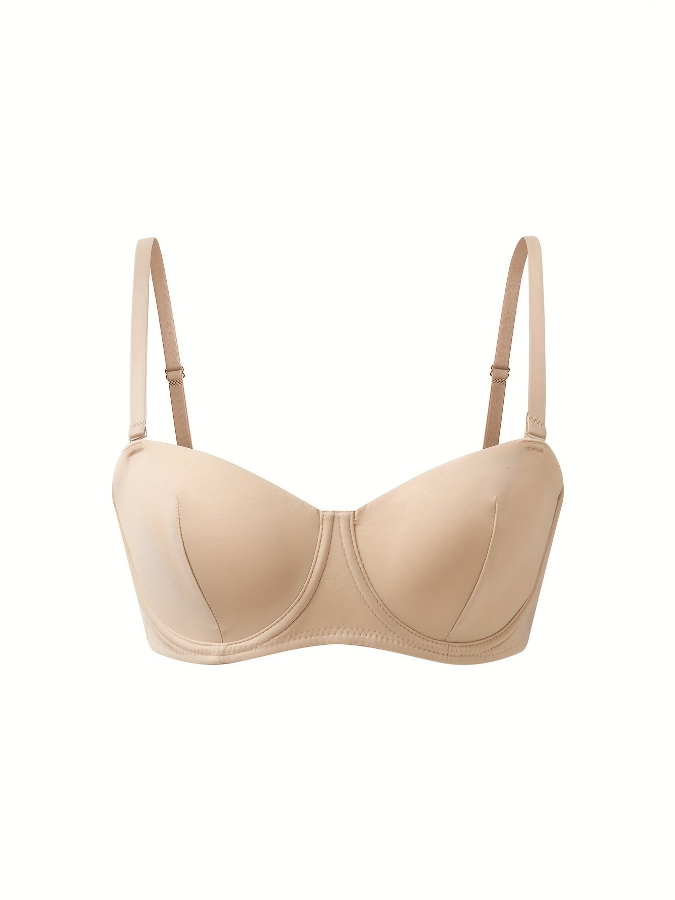 3pcs Solid Push Up Bras Comfy & Breathable Women's Lingerie