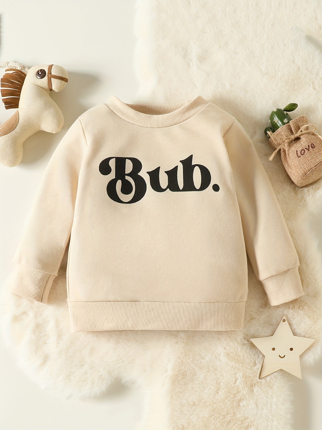 Boys BUB Letter Print Sweatshirt Casual Tee Top