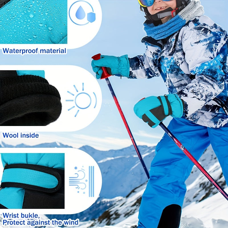 Winter Ski Gloves Warm Windproof Outdoor Sports Gloves Waterproof