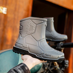 Men's Mid Top Rain Boots Waterproof Galoshes For Outdoor