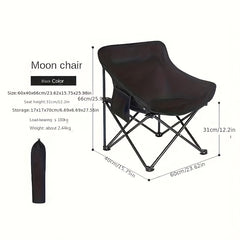 Portable Folding Camping Chair Outdoor Moon Chair With Storage Bag