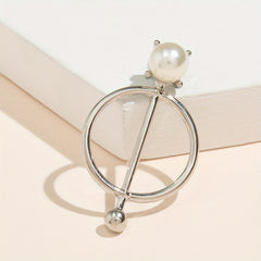 Pearl Decor Scarf Buckle Hijab Brooch Pin Shawl Ring Clip