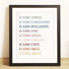 Motivational Italian Classroom Decor Affirmations for Students
