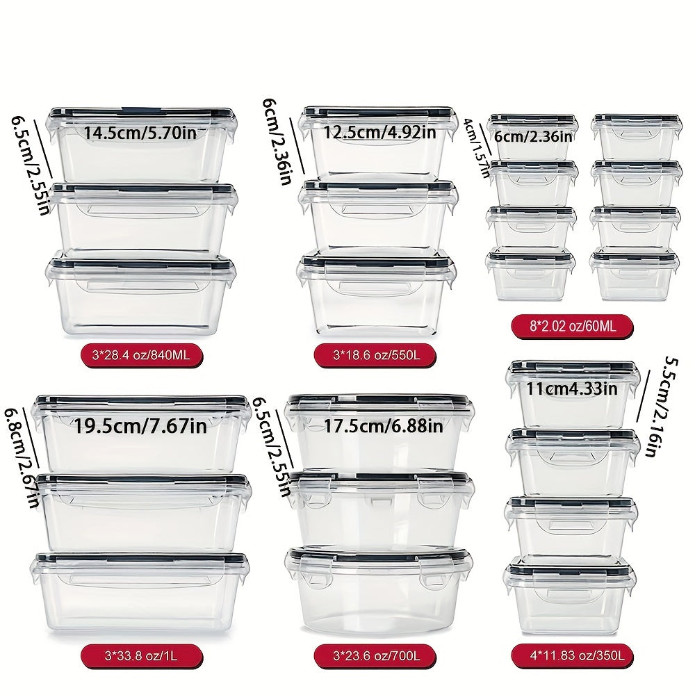 24pcs Transparent Food Box Pantry Storage Box BPA-Free