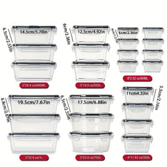 24pcs Transparent Food Box Pantry Storage Box BPA-Free