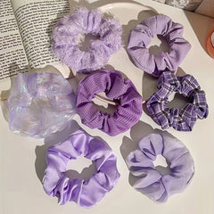 7pcs Summer Romantic Hair Tie Hair Bands Ponytail Holders Girls Hair Accessories