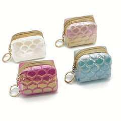 Fish Scale Embroidered Makeup Bag Coin Purse Lipstick Storage Bag