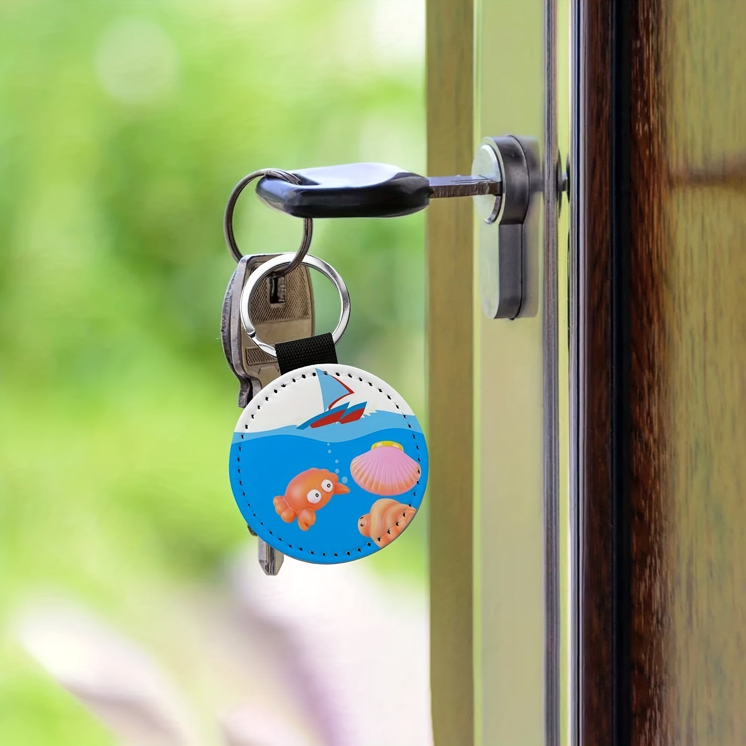 8pcs Sublimation Blank Leather Heart Keychain Backpack Keyring