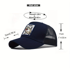 Adjustable Animal Embroidered Baseball Cap Hip Hop Sun Hat Peaked Cap Mesh Cap