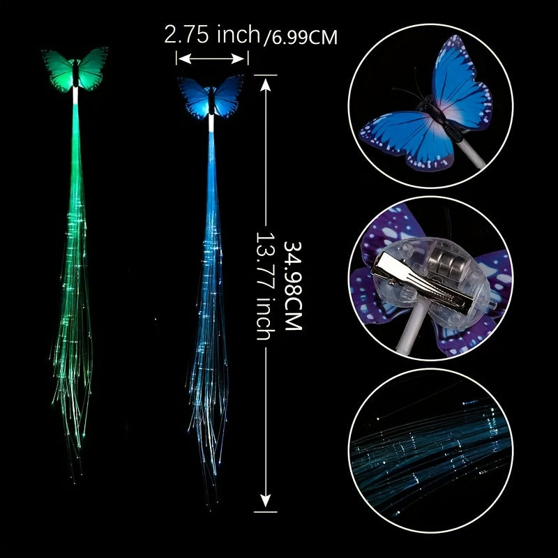 2pcs LED Fairy Hair Extension Clips for Women Girls Party Favors Wig